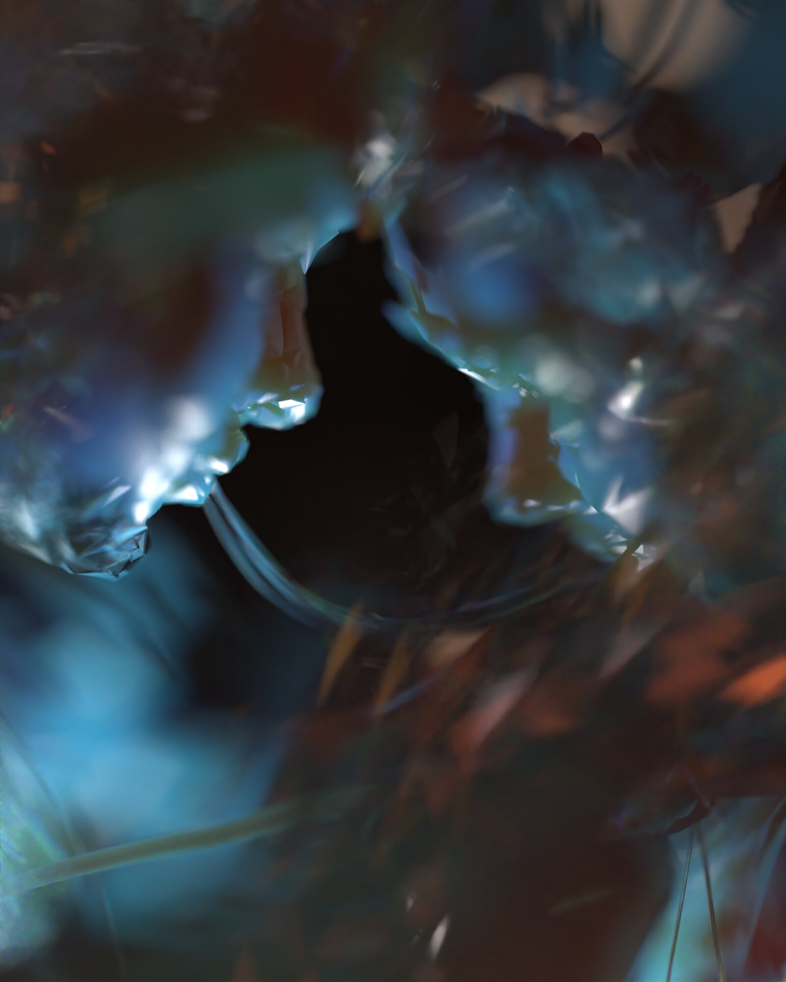 Close crystalline detail with two figures meeting